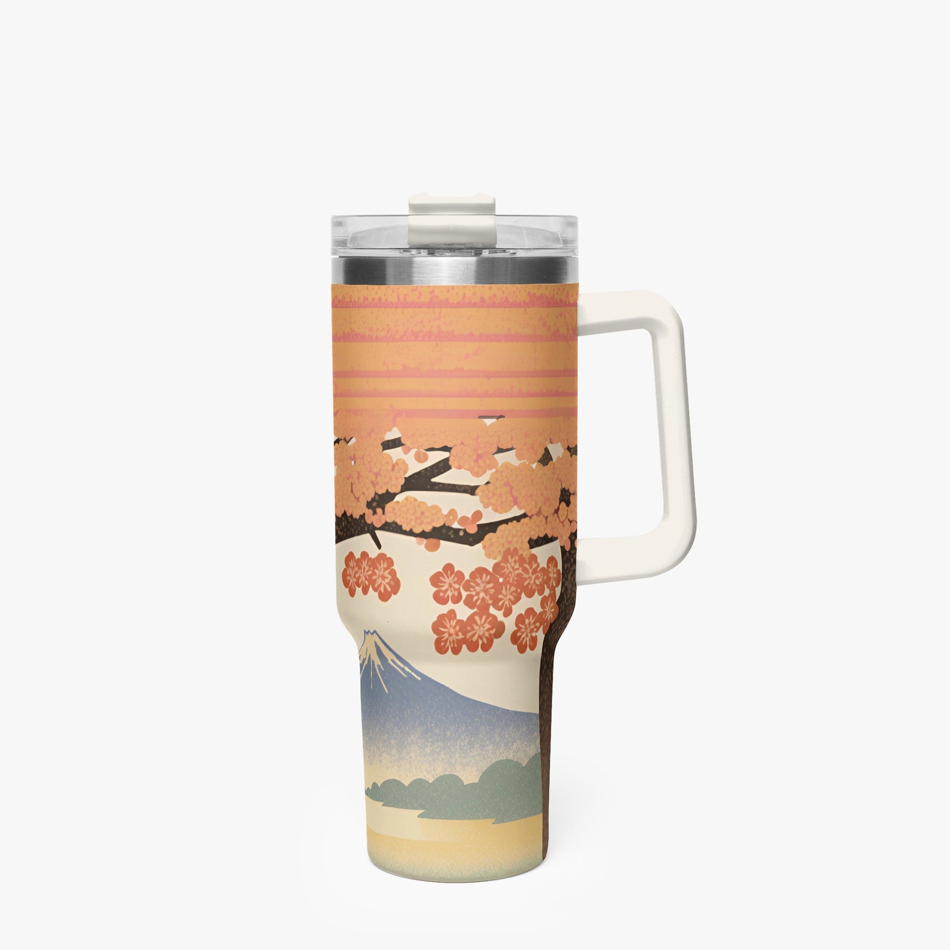 Sakura Sunrise Tumbler Cup White Handle