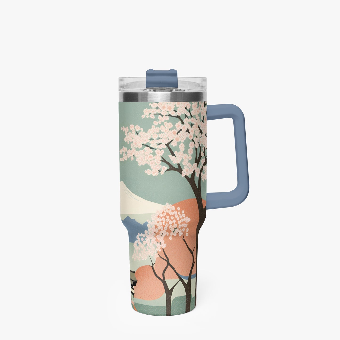 Spring Moon Tumbler Cup Blue Handle