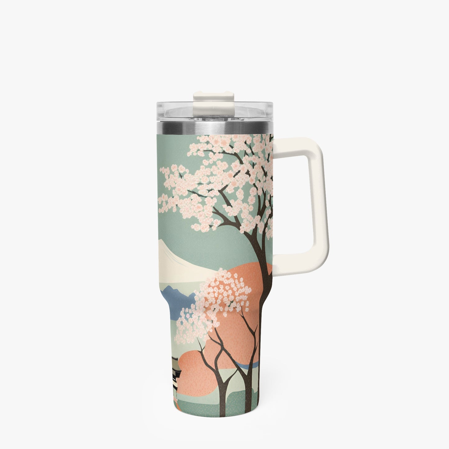 Spring Moon Tumbler Cup White Handle