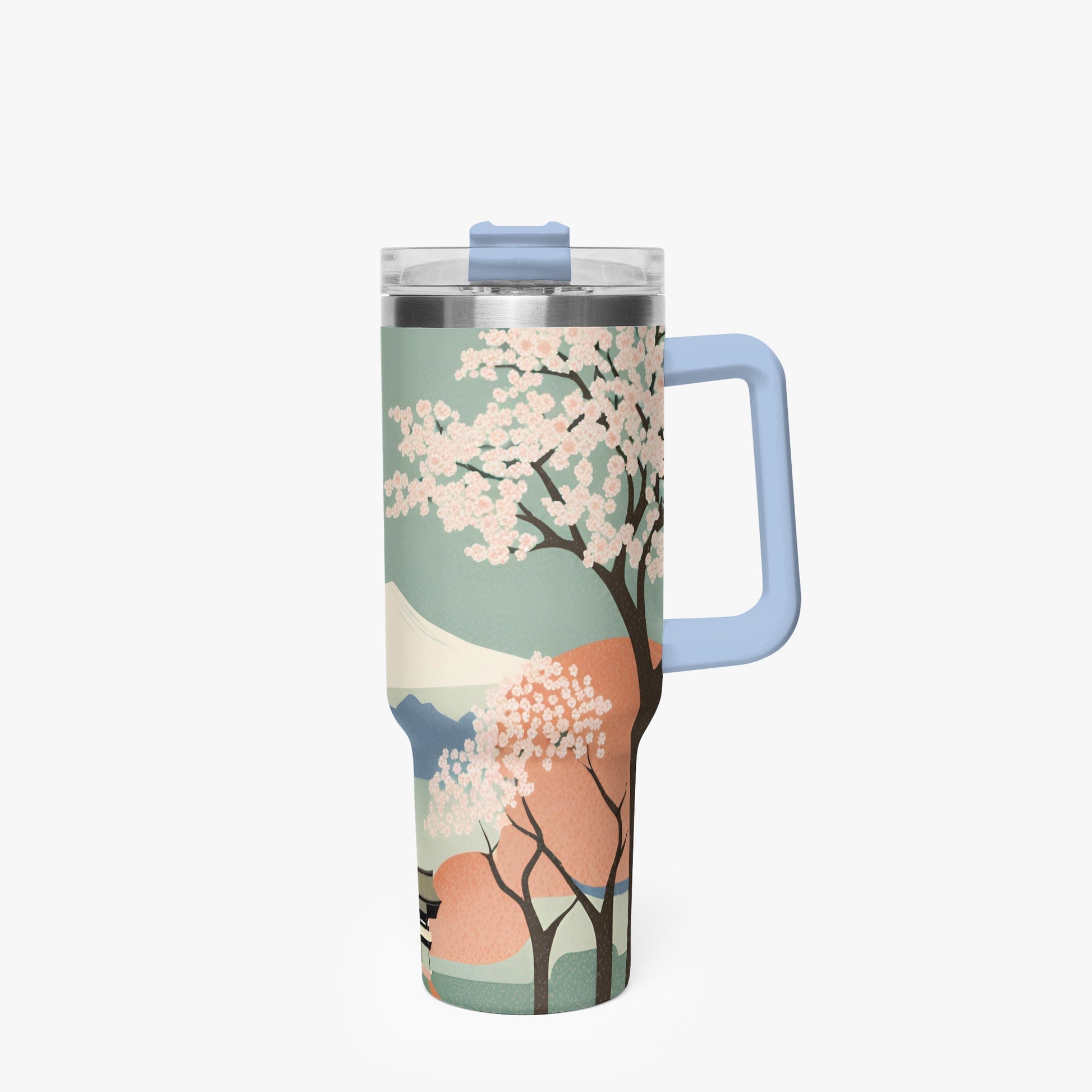 Spring Moon Tumbler Cup light blue Handle