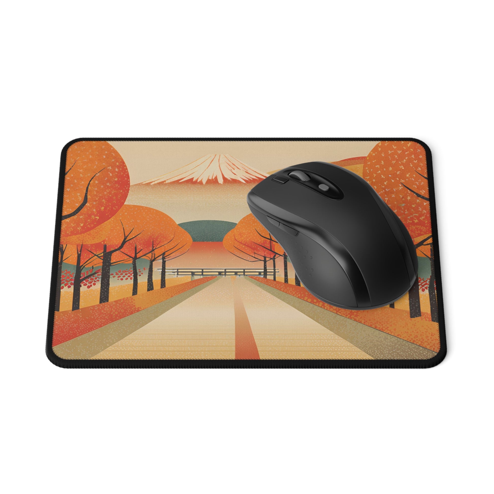 Tranquil Autumn Road Non-Slip Gaming Mouse Pad