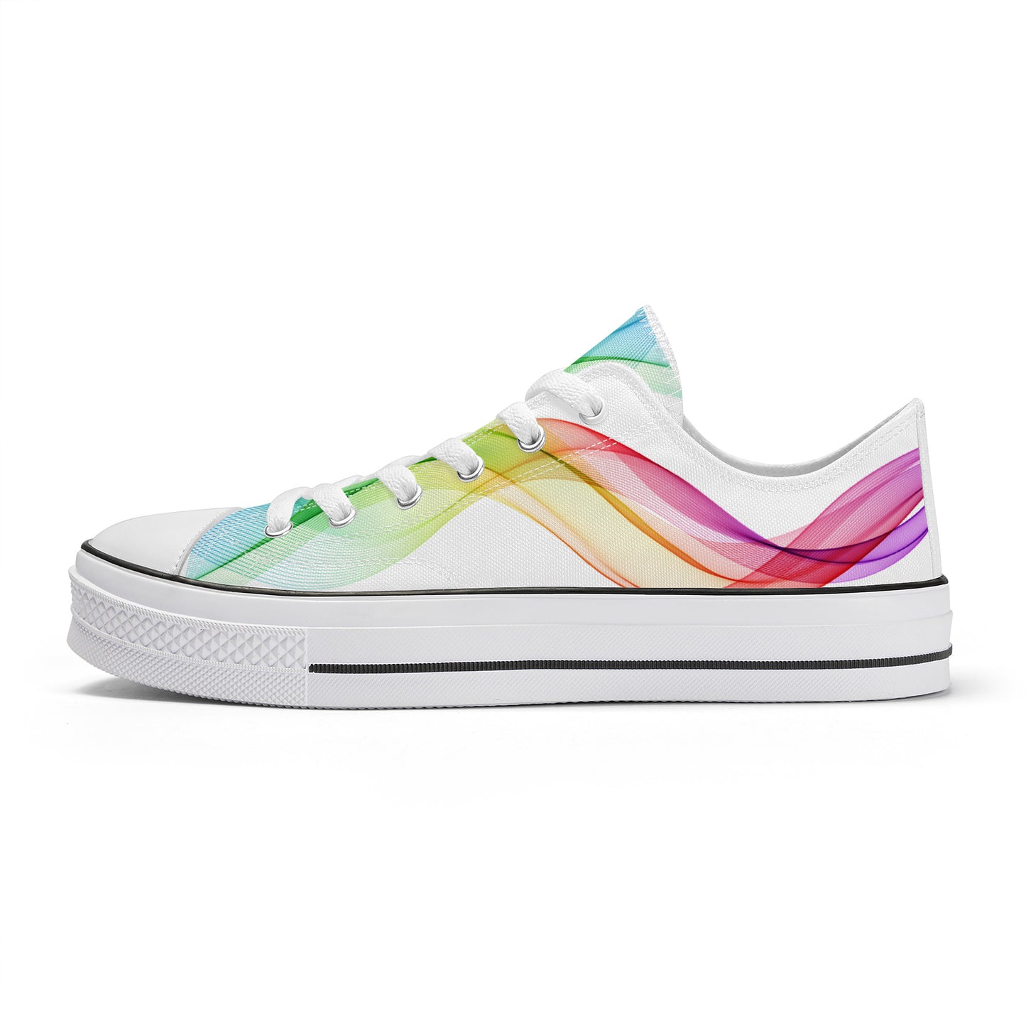Pride Low Top Canvas Converse Style Shoes - White