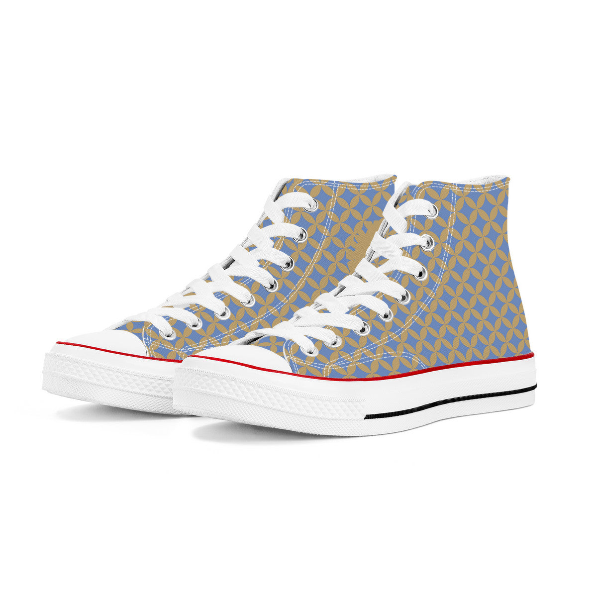 Yūrakuchō Line High Top Canvas Shoes - Blue and Gold