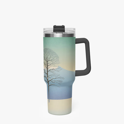 Winter's Solitude Tumbler Cup black Handle