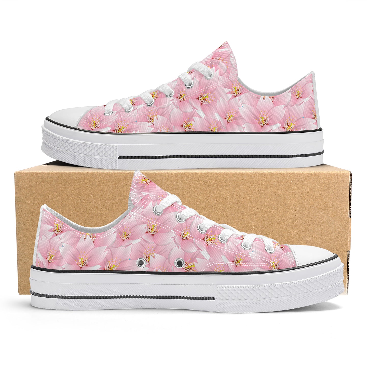 Sakura in Bloom Low Top Canvas Shoes