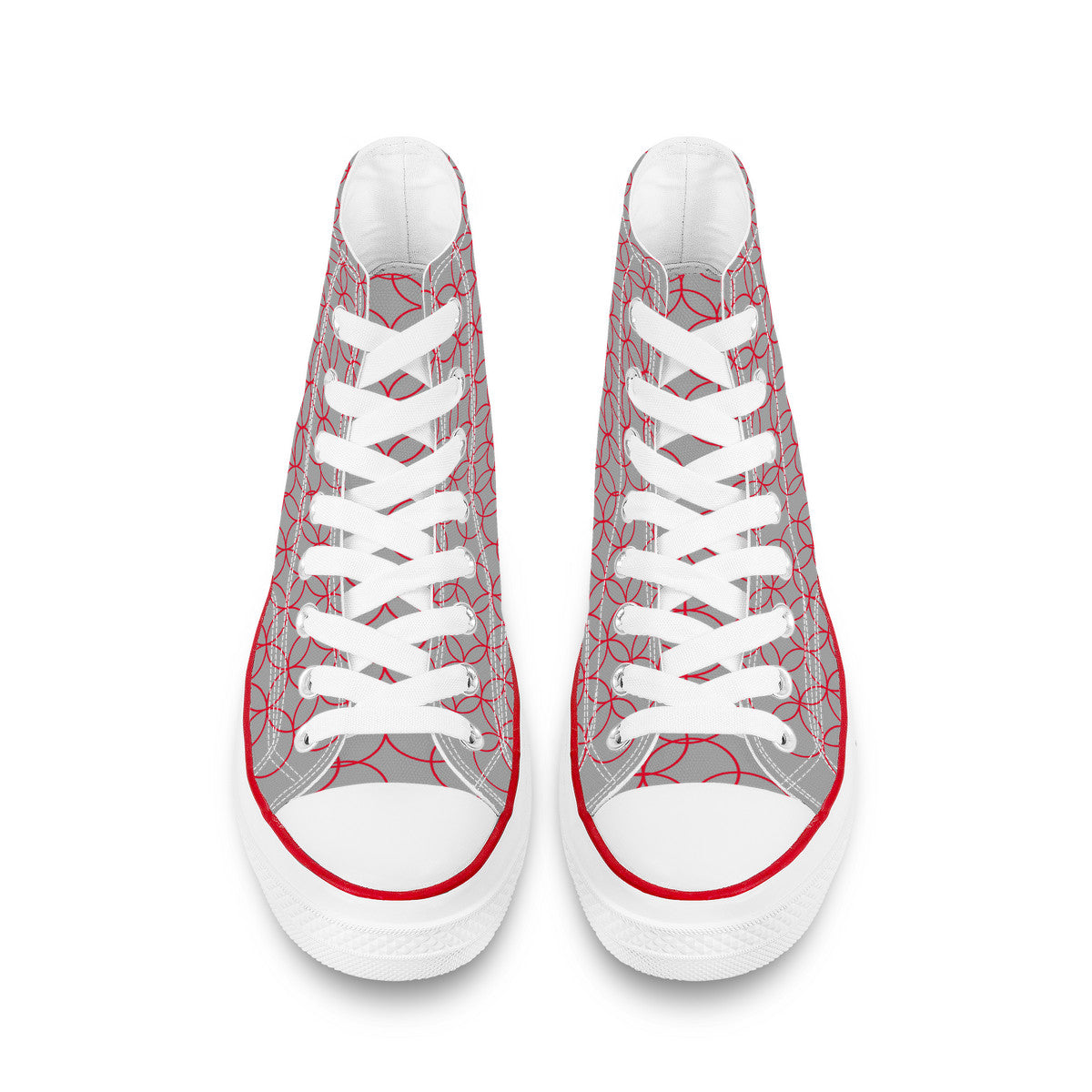 Marunouchi Line High Top Canvas Shoes - Red and Grey