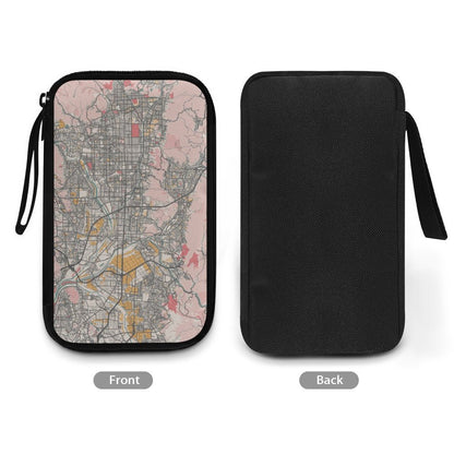 Pastel Kyoto City Map Travel Tech Pouch - 