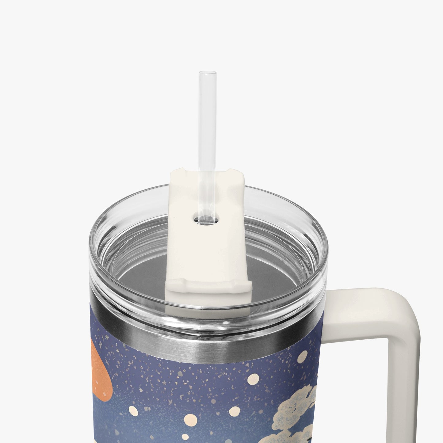 Winter Serenity Tumbler Cup White Handle