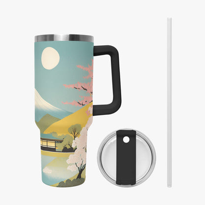 Moonlit Fuji Tumbler Cup black Handle