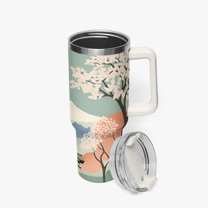 Spring Moon Tumbler Cup White Handle