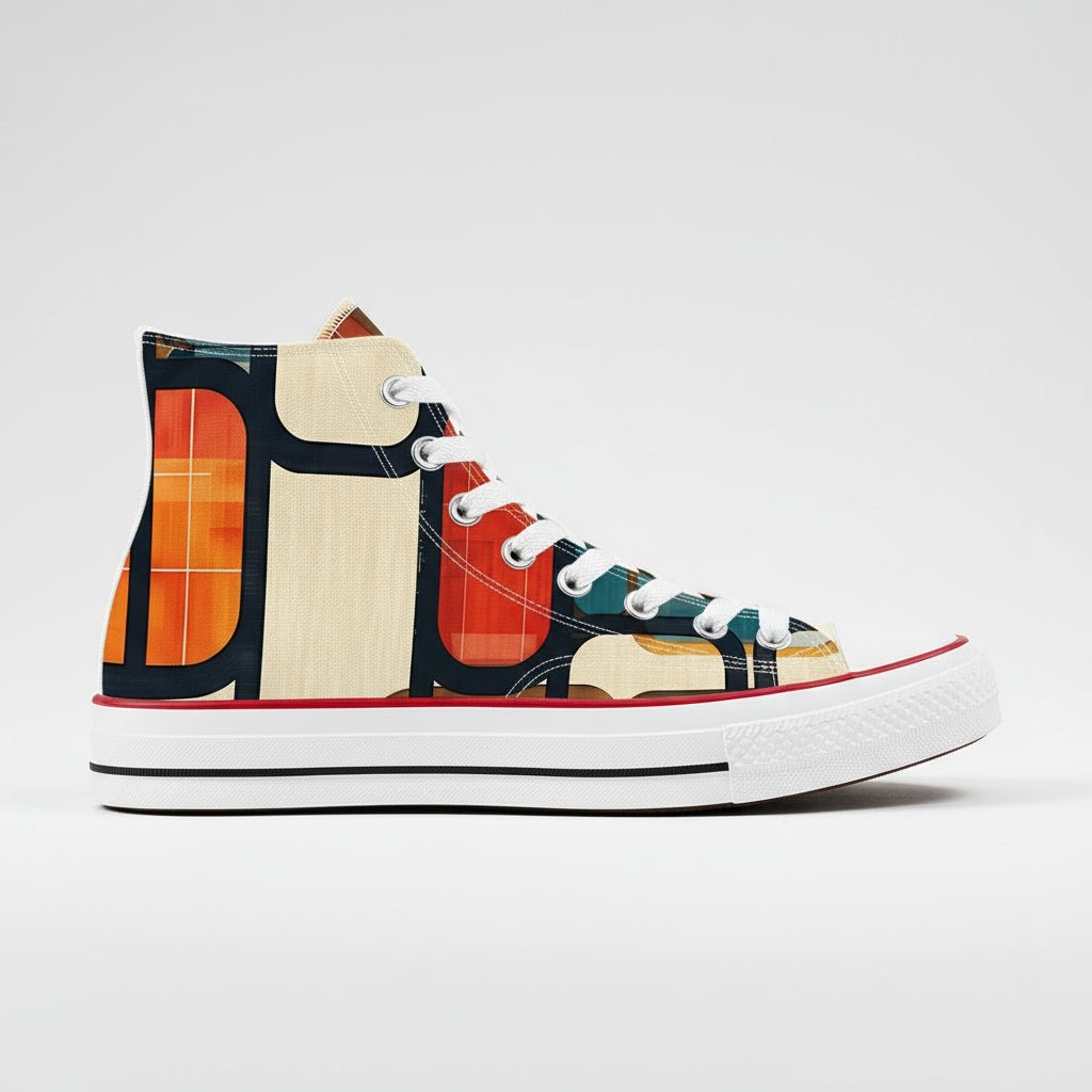 Enso Rounded Grid High Top Canvas Shoes - 