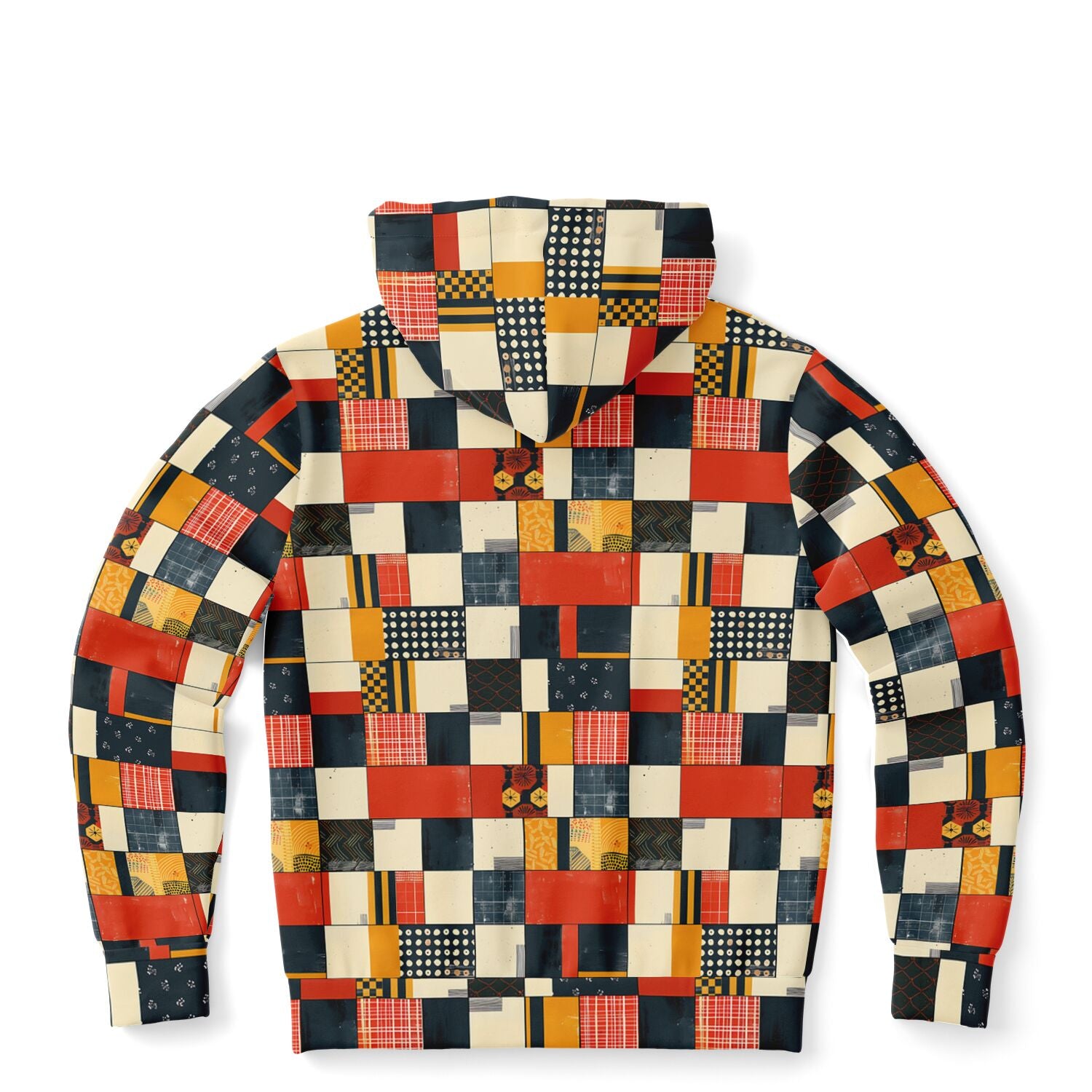 Multicolored checkered hoodie on a white background