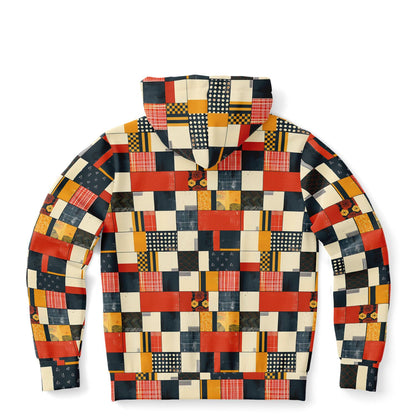 Multicolored checkered hoodie on a white background