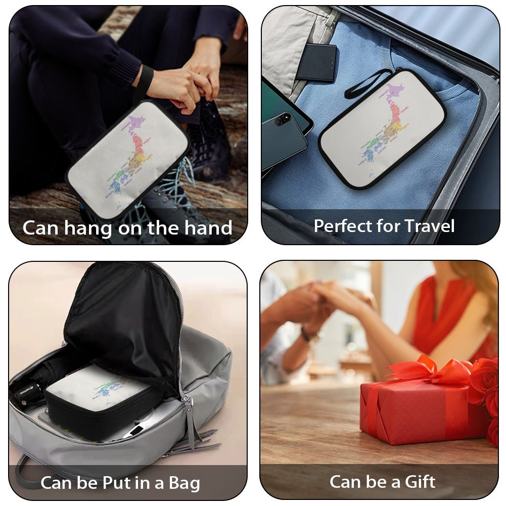 Japan Regions Map Travel Tech Pouch - 