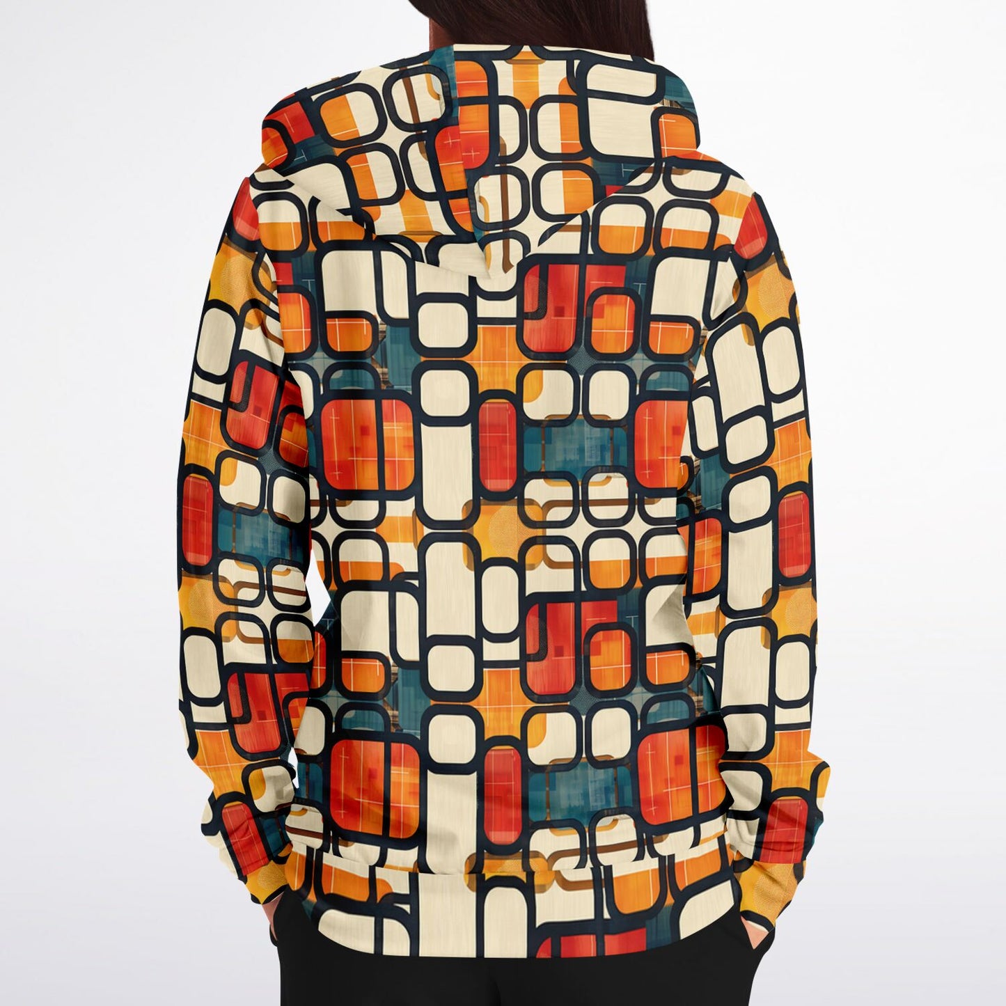 Enso Rounded Grid Zip - Up Hoodie - 
