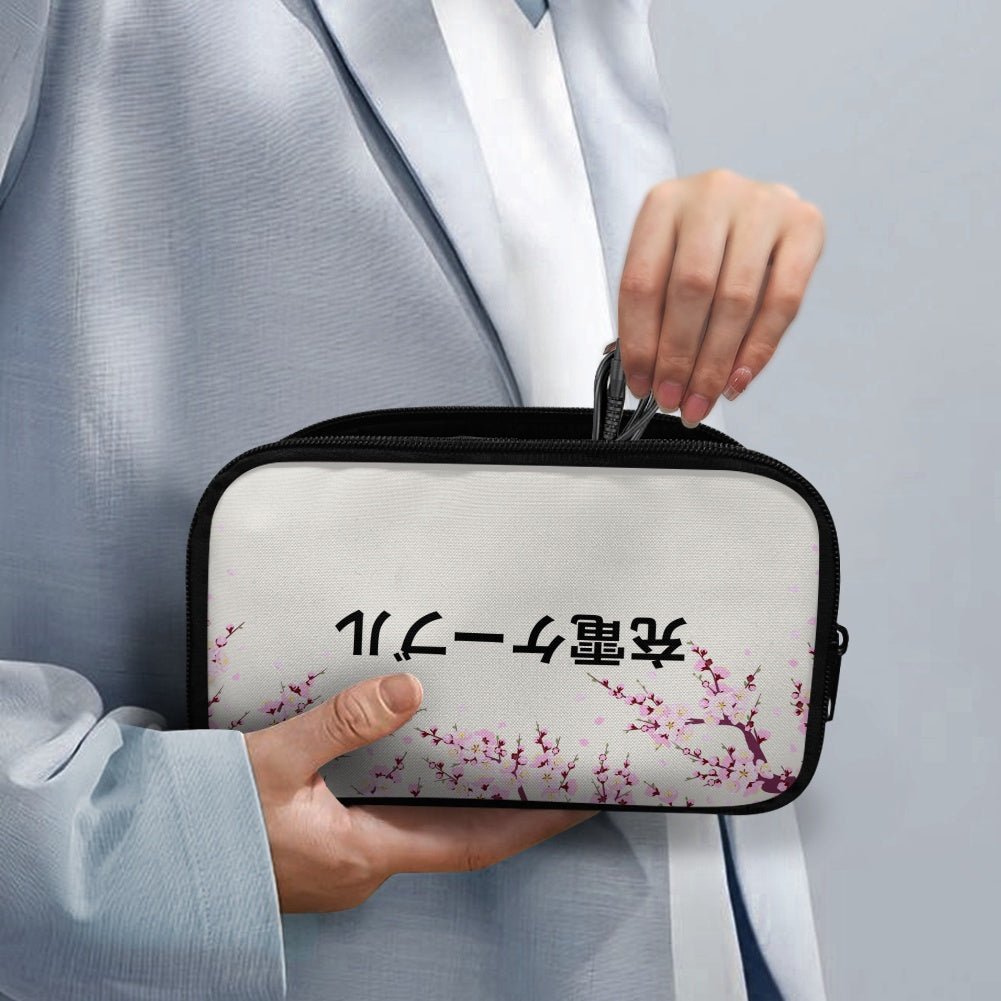 Cherry Blossom Japanese Kanji Tech Pouch - 