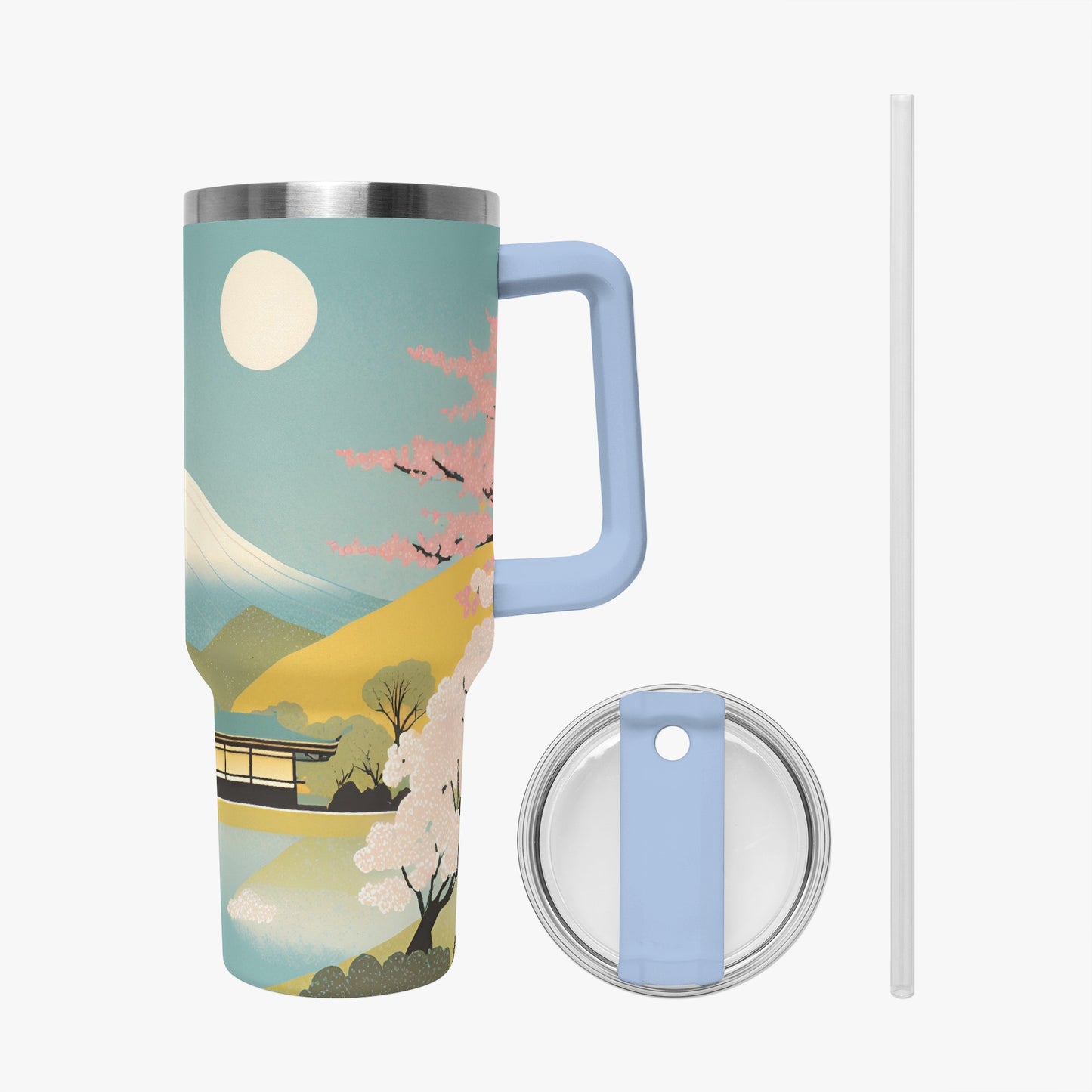 Moonlit Fuji Tumbler Cup light blue 