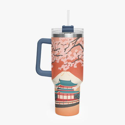 Springtime Serenity Tumbler Cup blue Handle