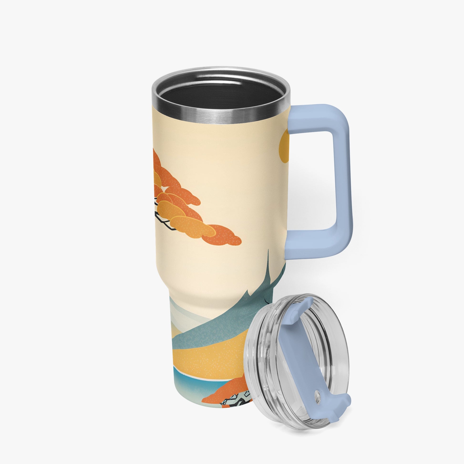 Autumn Majesty Tumbler Cup light blue Handle