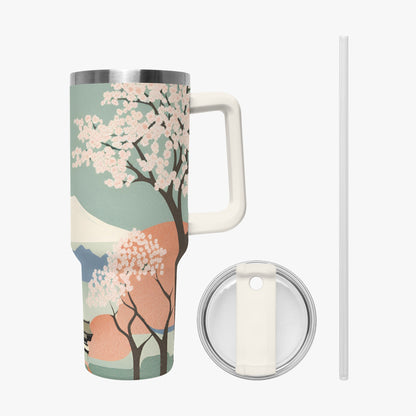 Spring Moon Tumbler Cup White Handle