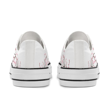 White Sakura Classic Low Top Canvas Shoes