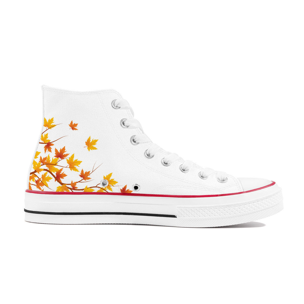 White Aki High Top Canvas Shoes