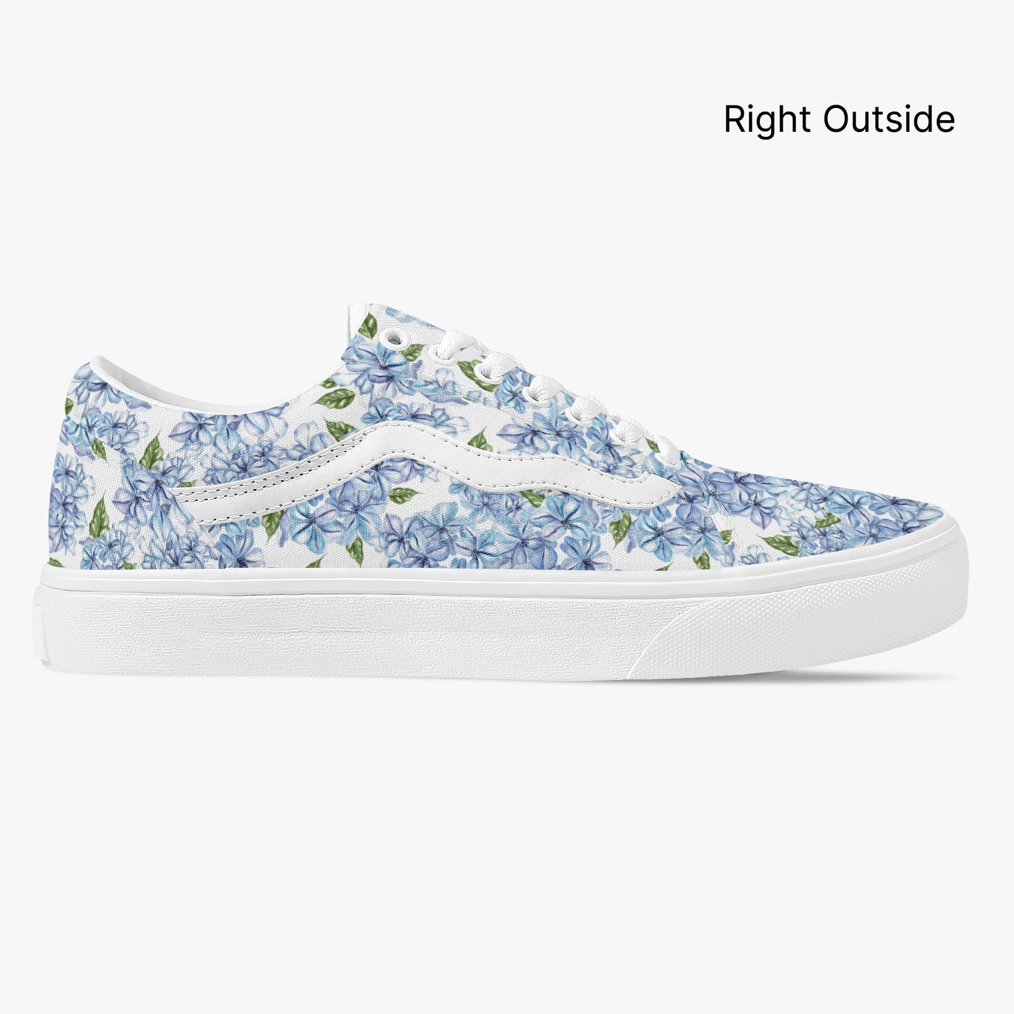 Floral-patterned sneaker on a white background