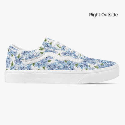 Floral-patterned sneaker on a white background