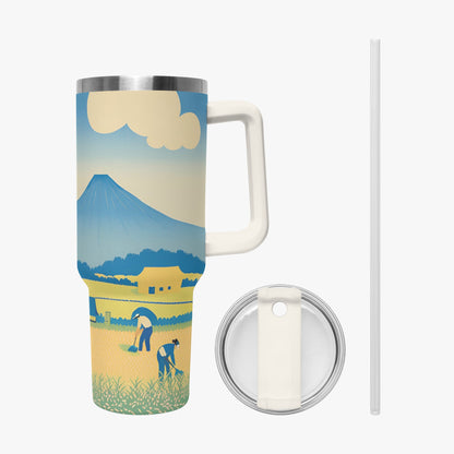 Golden Fields Tumbler Cup White Handle