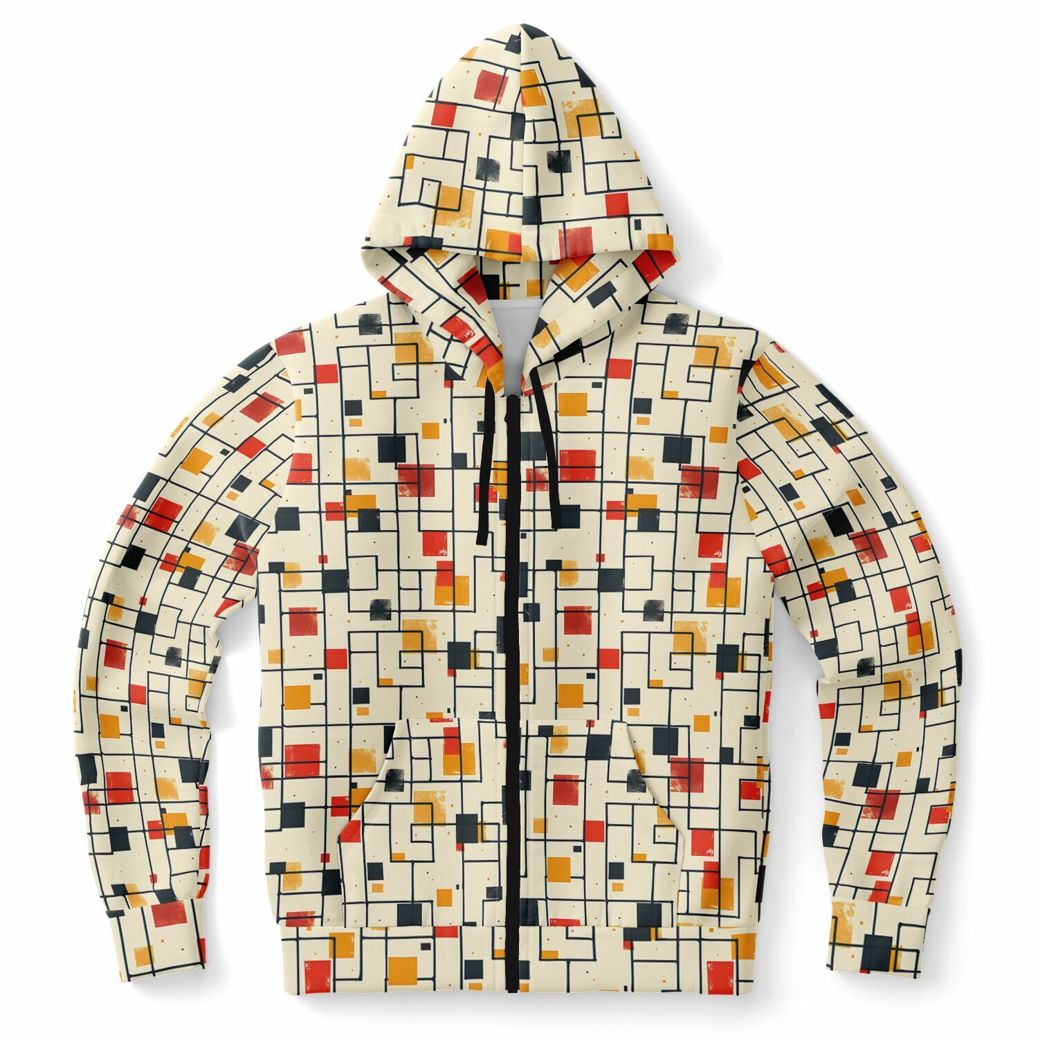 Chokaku Scattered Grid Zip - Up Hoodie - 