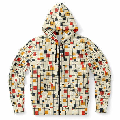 Chokaku Scattered Grid Zip - Up Hoodie - 