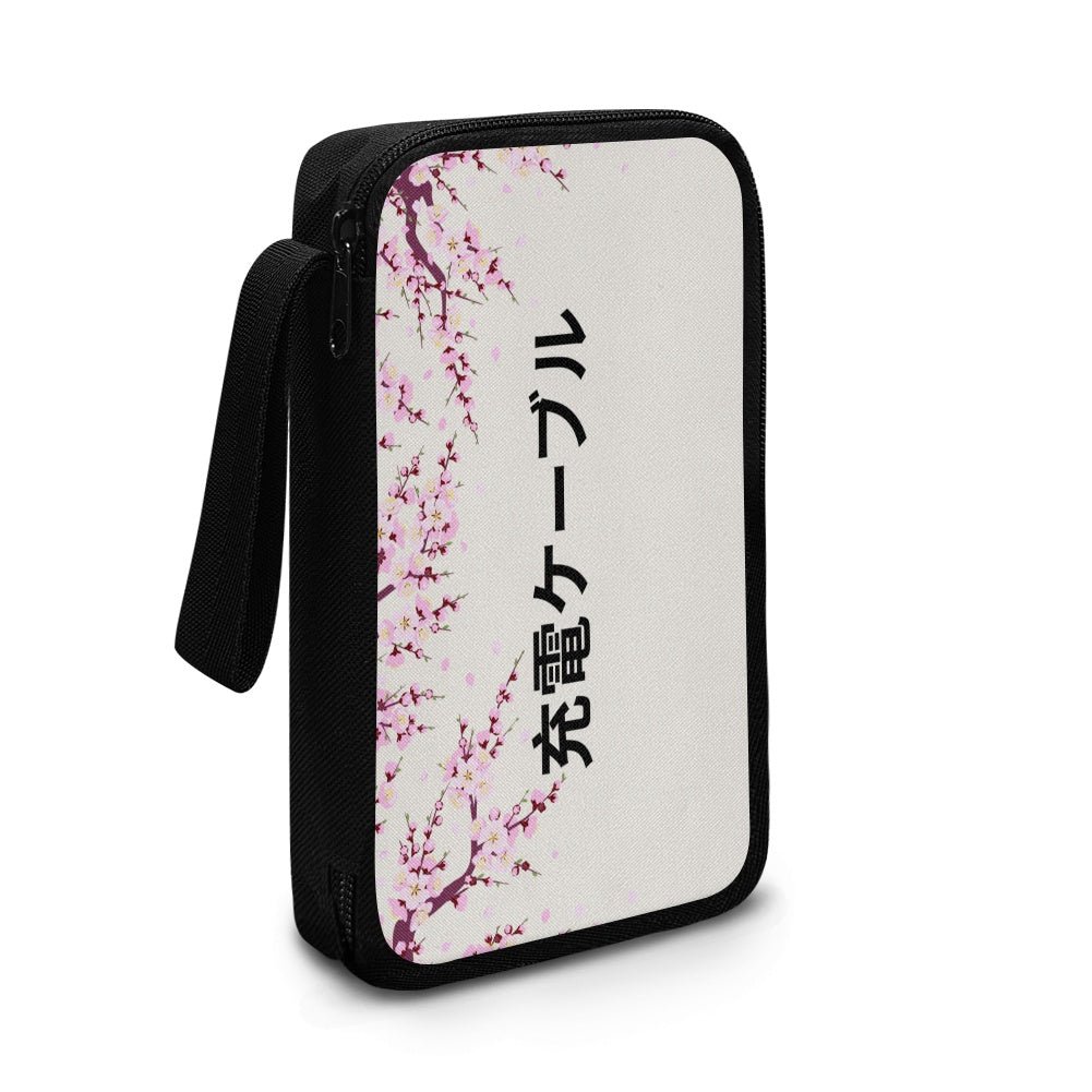 Cherry Blossom Japanese Kanji Tech Pouch - 