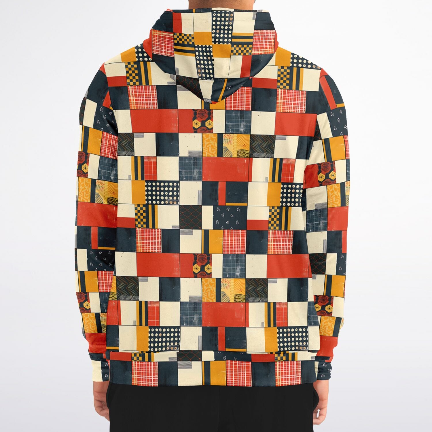 Multicolored patchwork jacket on a white background