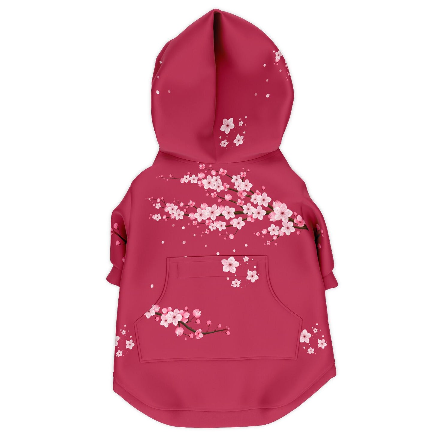 Magenta Sakura Athletic Dog Zip-Up Hoodie