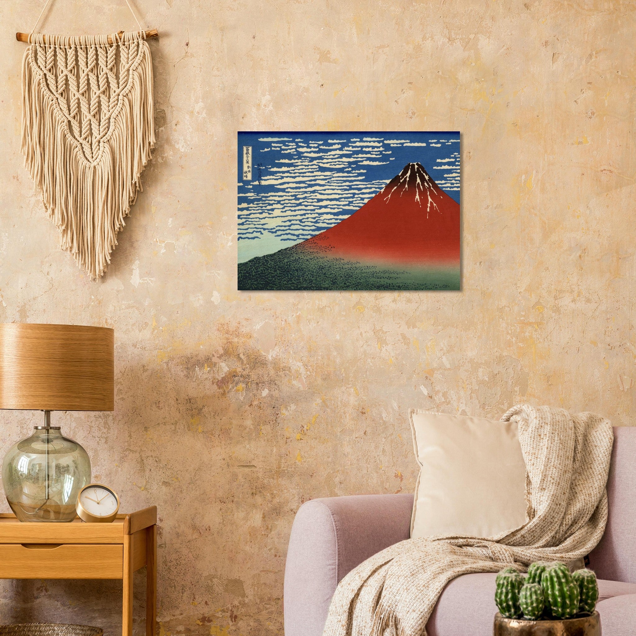 Red Fuji Wood Print | Hokusai Heritage Art | KAITO1977 – Kaito