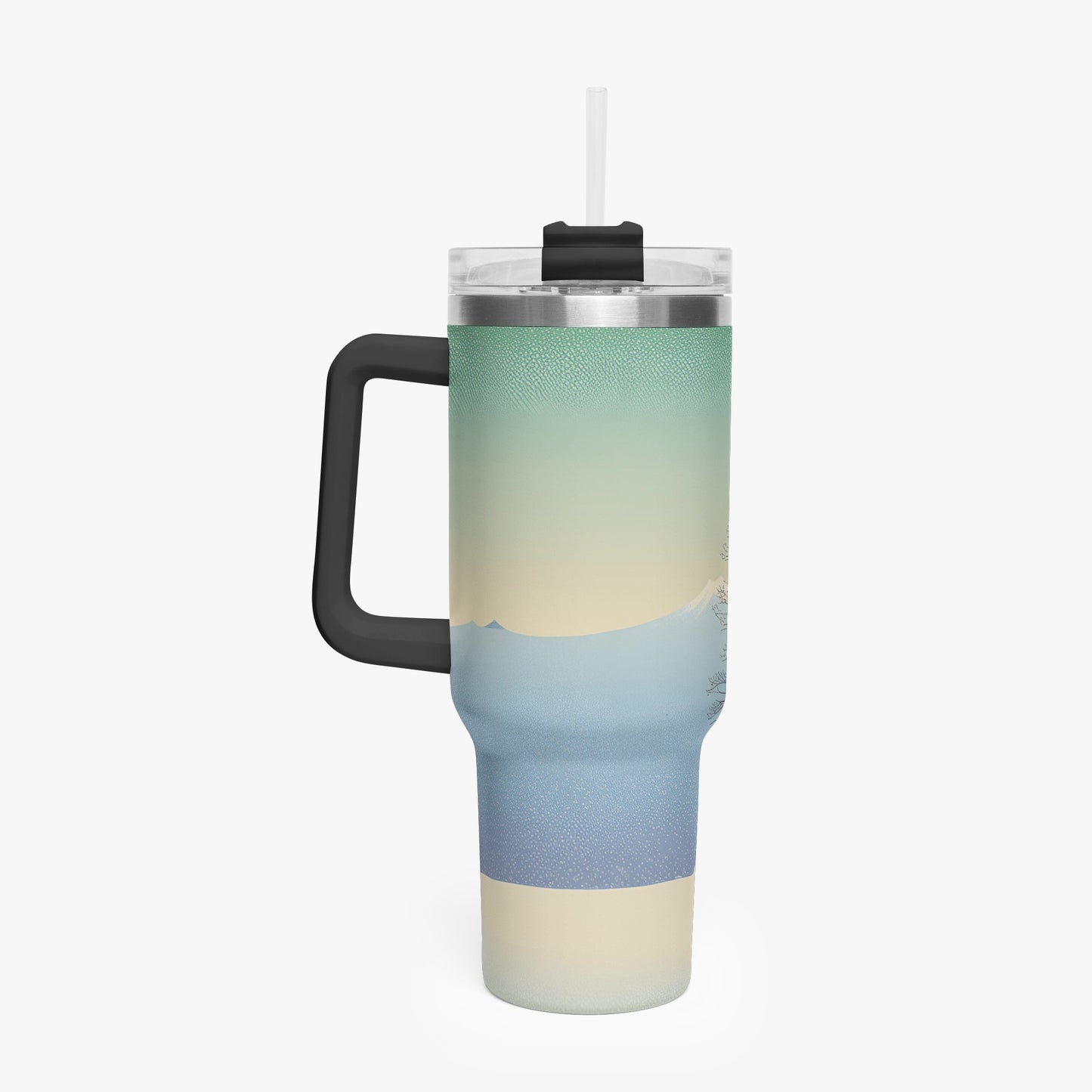 Winter's Solitude Tumbler Cup black Handle