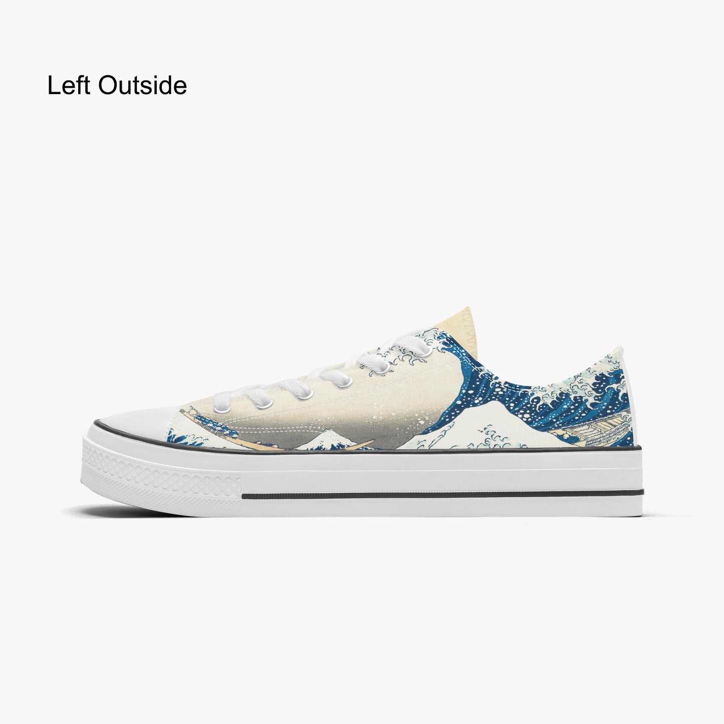 Sneaker with wave design on a white background