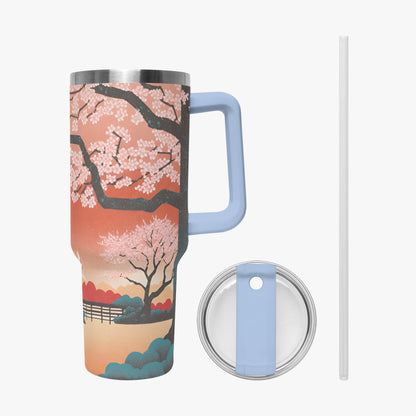 Springtime Serenity Tumbler Cup light blue Handle