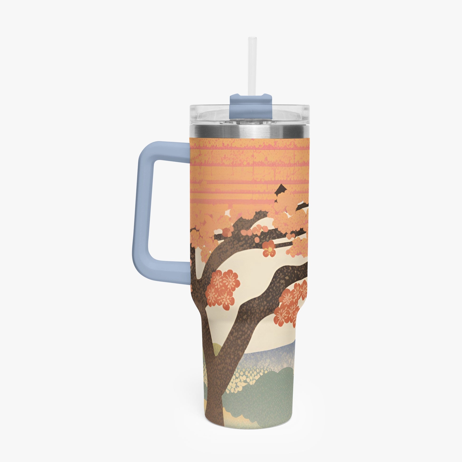 Sakura Sunrise Tumbler Cup light blue Handle