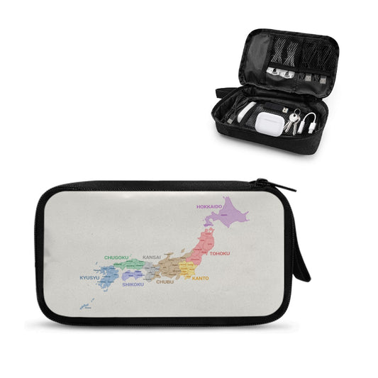 Japan Regions Map Travel Tech Pouch - 