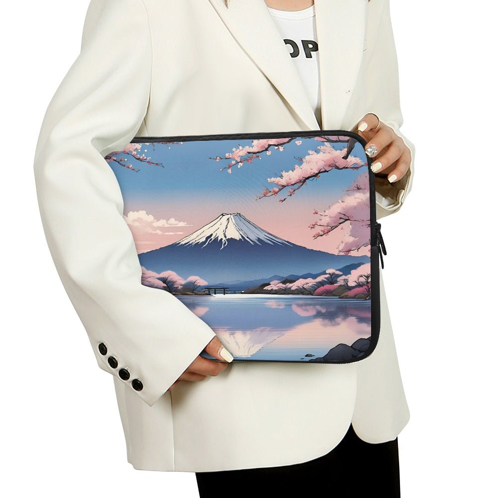 Mount Fuji and Cherry Blossom Laptop Sleeve - 