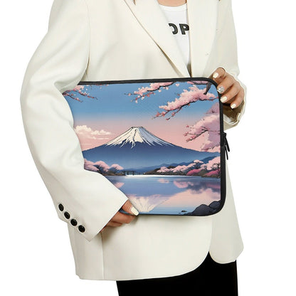 Mount Fuji and Cherry Blossom Laptop Sleeve - 