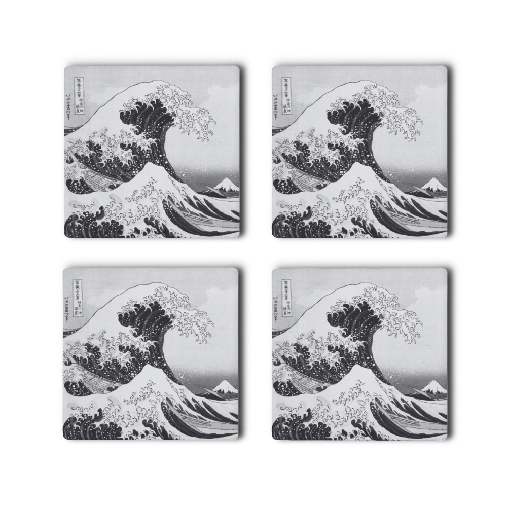 The Great Wave Ceramic Coasters  4 PCS