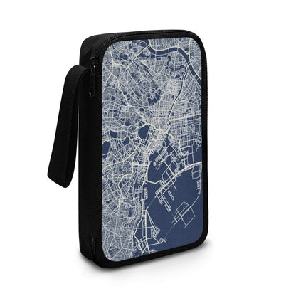 Blue Tokyo City Map Travel Tech Pouch - 