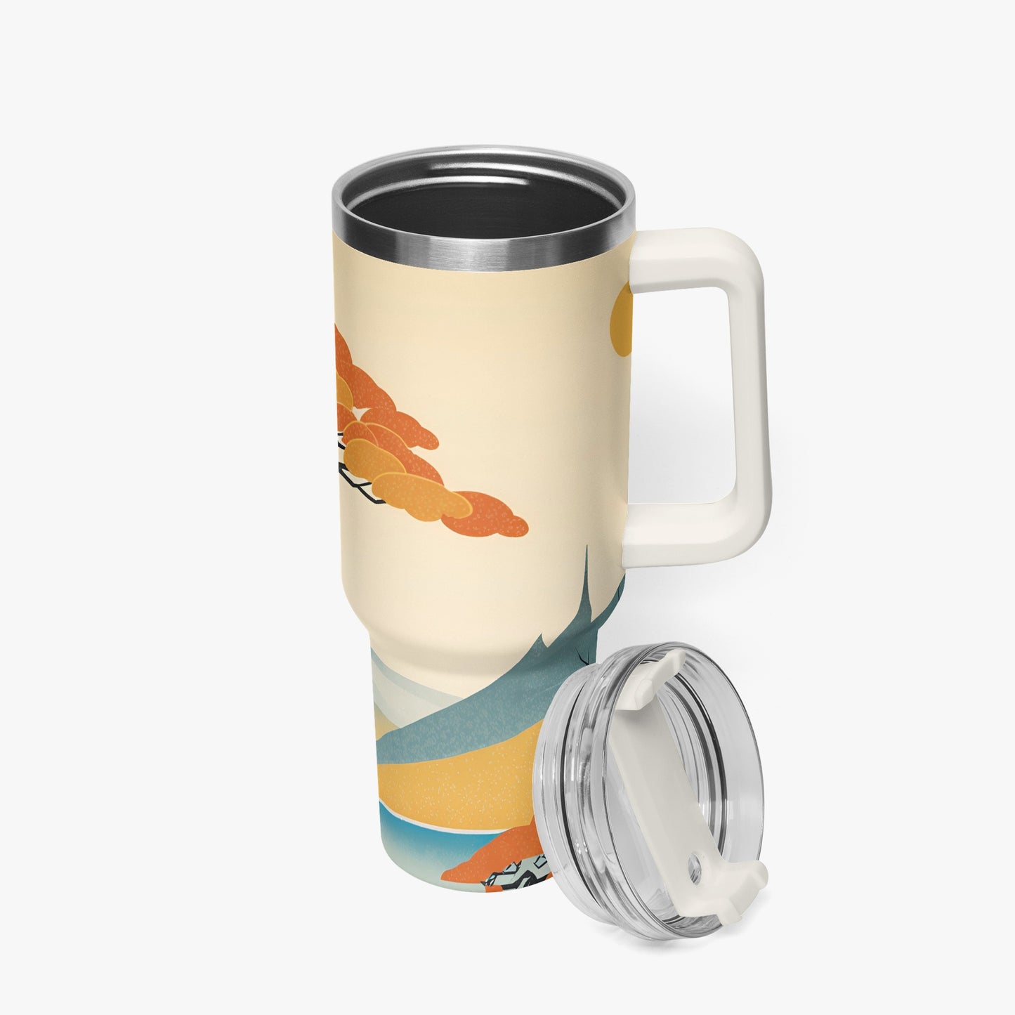 Autumn Majesty Tumbler Cup White Handle