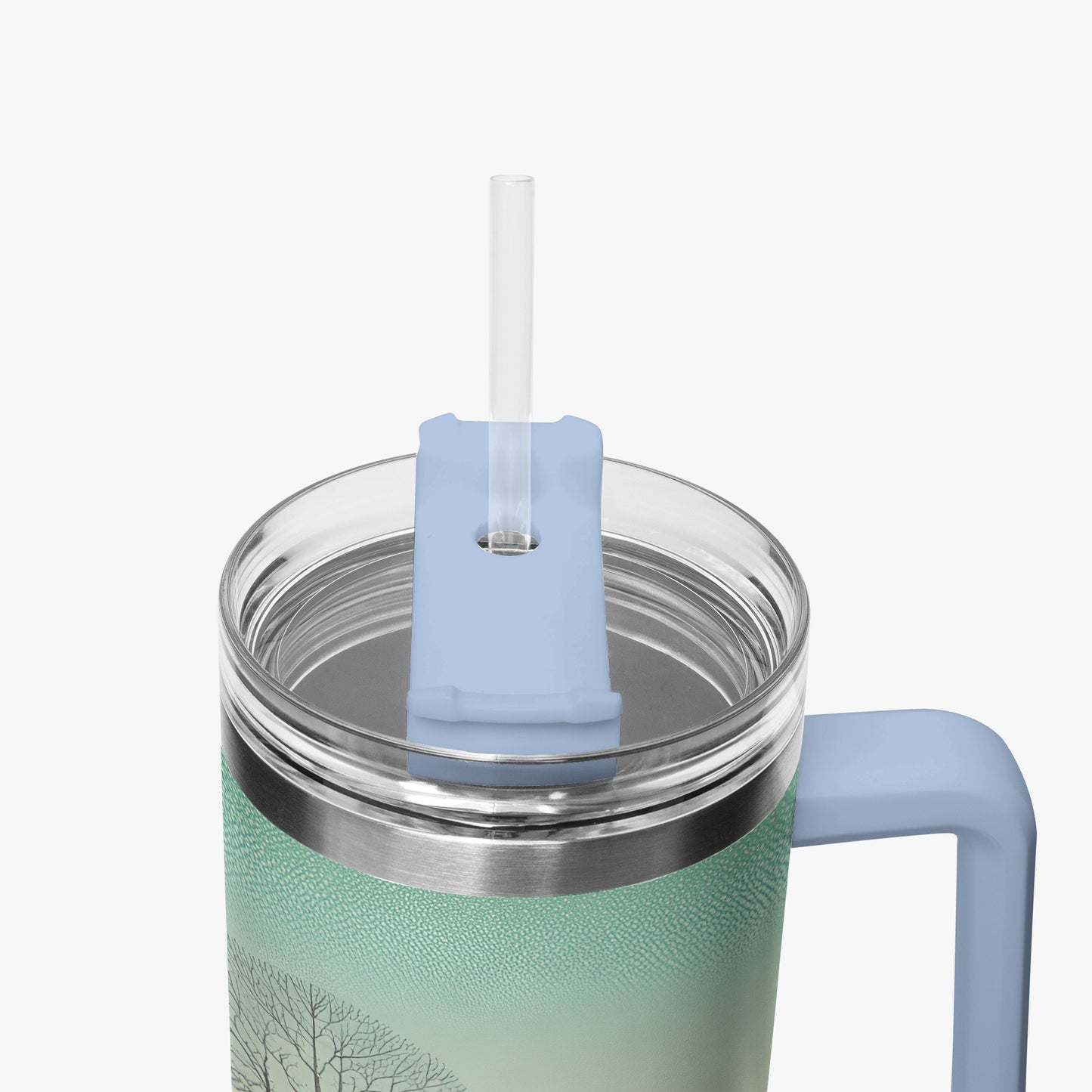 Winter's Solitude Tumbler Cup light blue Handle