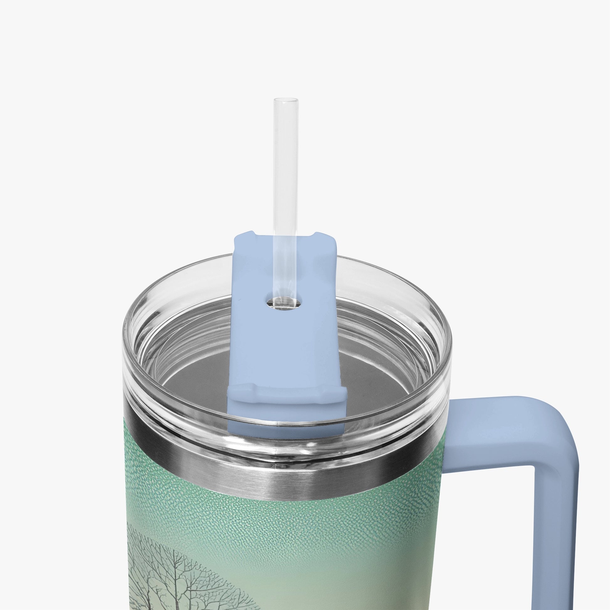 Winter's Solitude Tumbler Cup light blue Handle