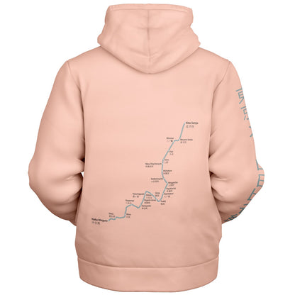 Hibiya Line Pink and Grey Hoodie Microfleece Ziphoodie