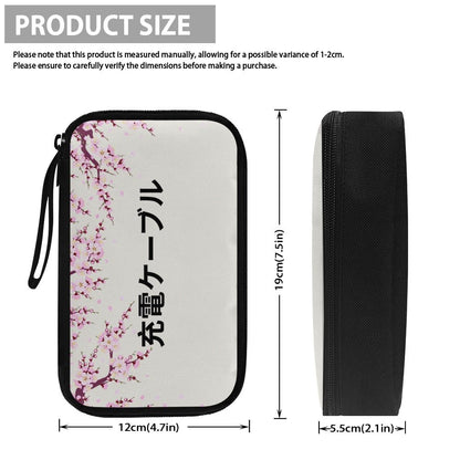 Cherry Blossom Japanese Kanji Tech Pouch - 