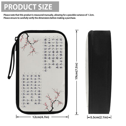 Japanese Kana & Cherry Blossom Tech Pouch - 